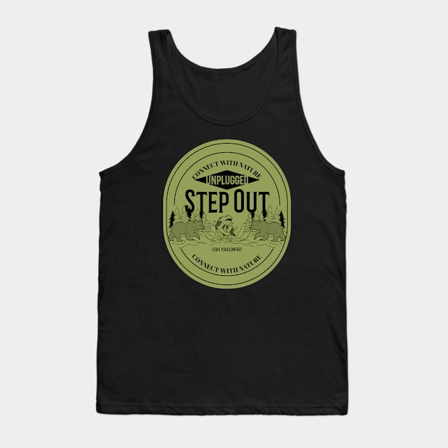 Connect With Nature Outdoors Outdoorsman Unplugged Tank Top by Tip Top Tee's